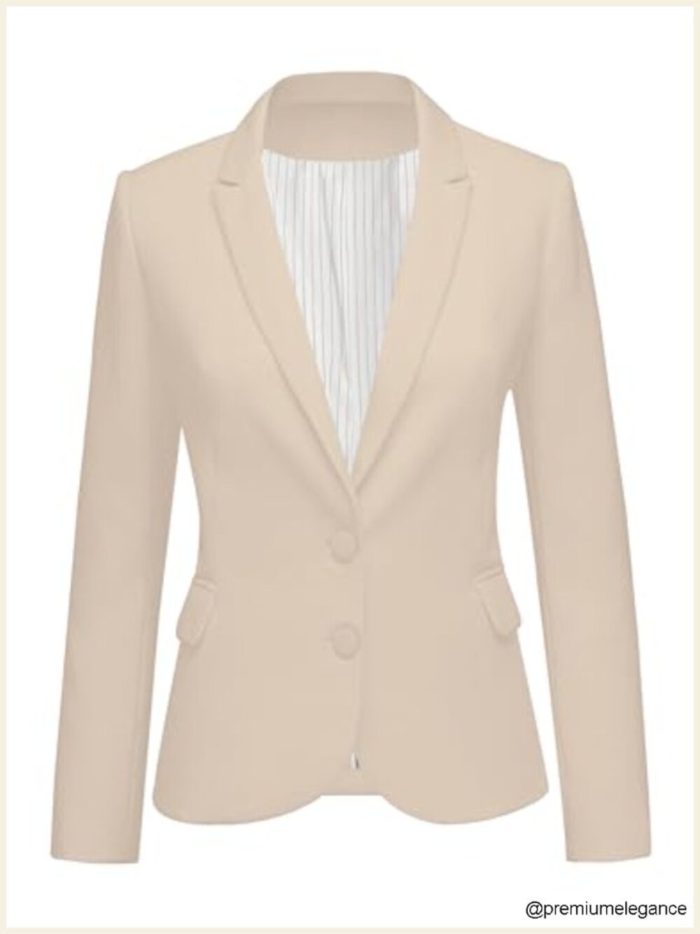 Women's Business Casual Blazer Suit Jacket Long Sleeve Padded Shoulders Notched